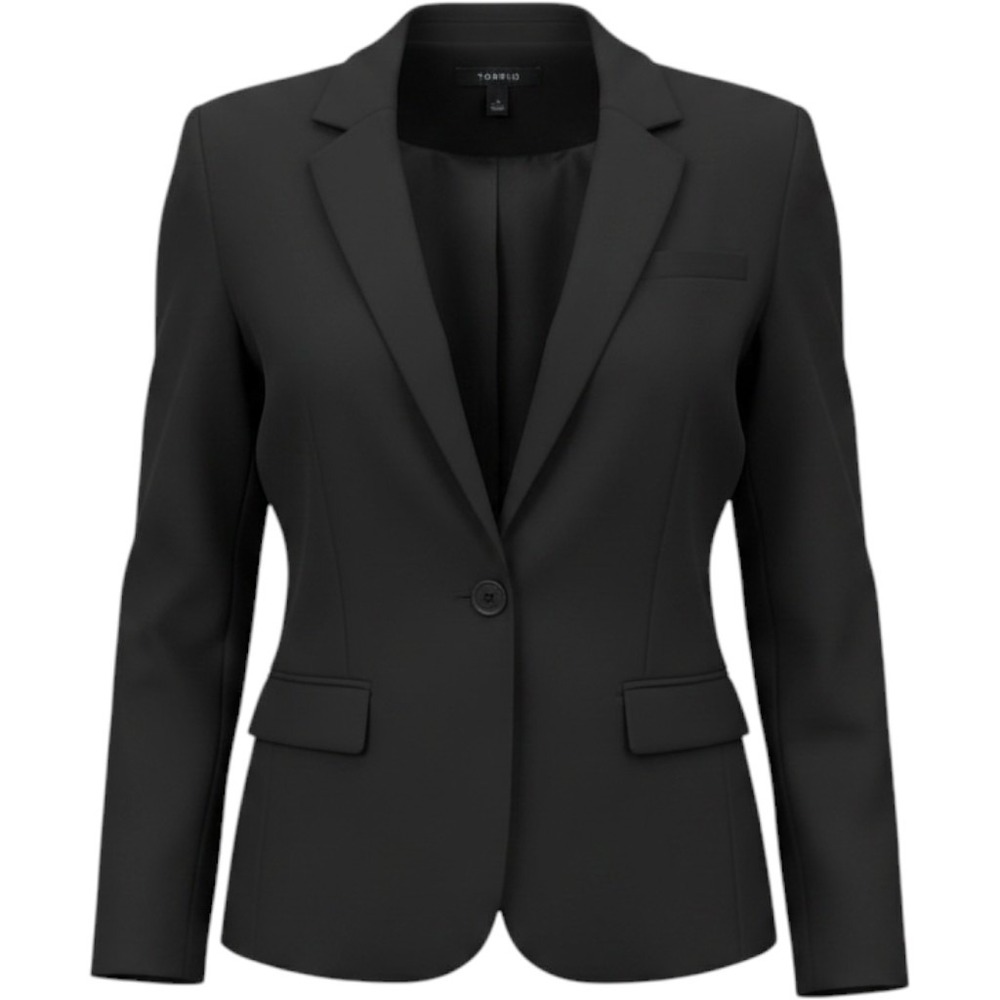 Torrid Womens Tailored Ponte Blazer Size 1X Black Single Breasted Sophisticated